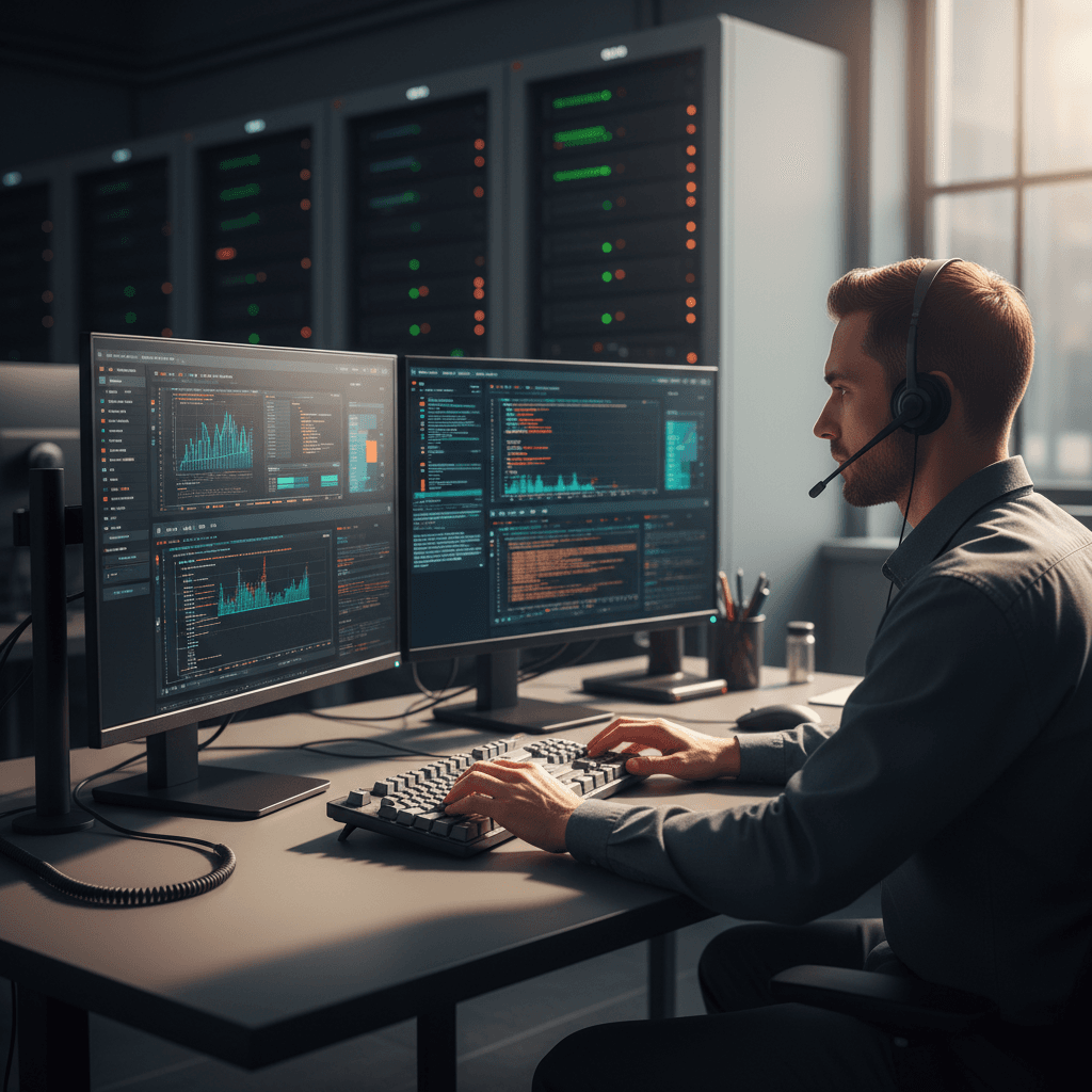 IT technician providing technical support